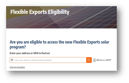 Flexible Exports Eligibility checker example screenshot