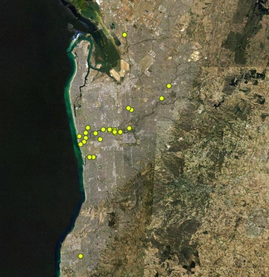 An indicative map of power outages related to Grey-Headed Flying Foxes in 2023 from January to March.