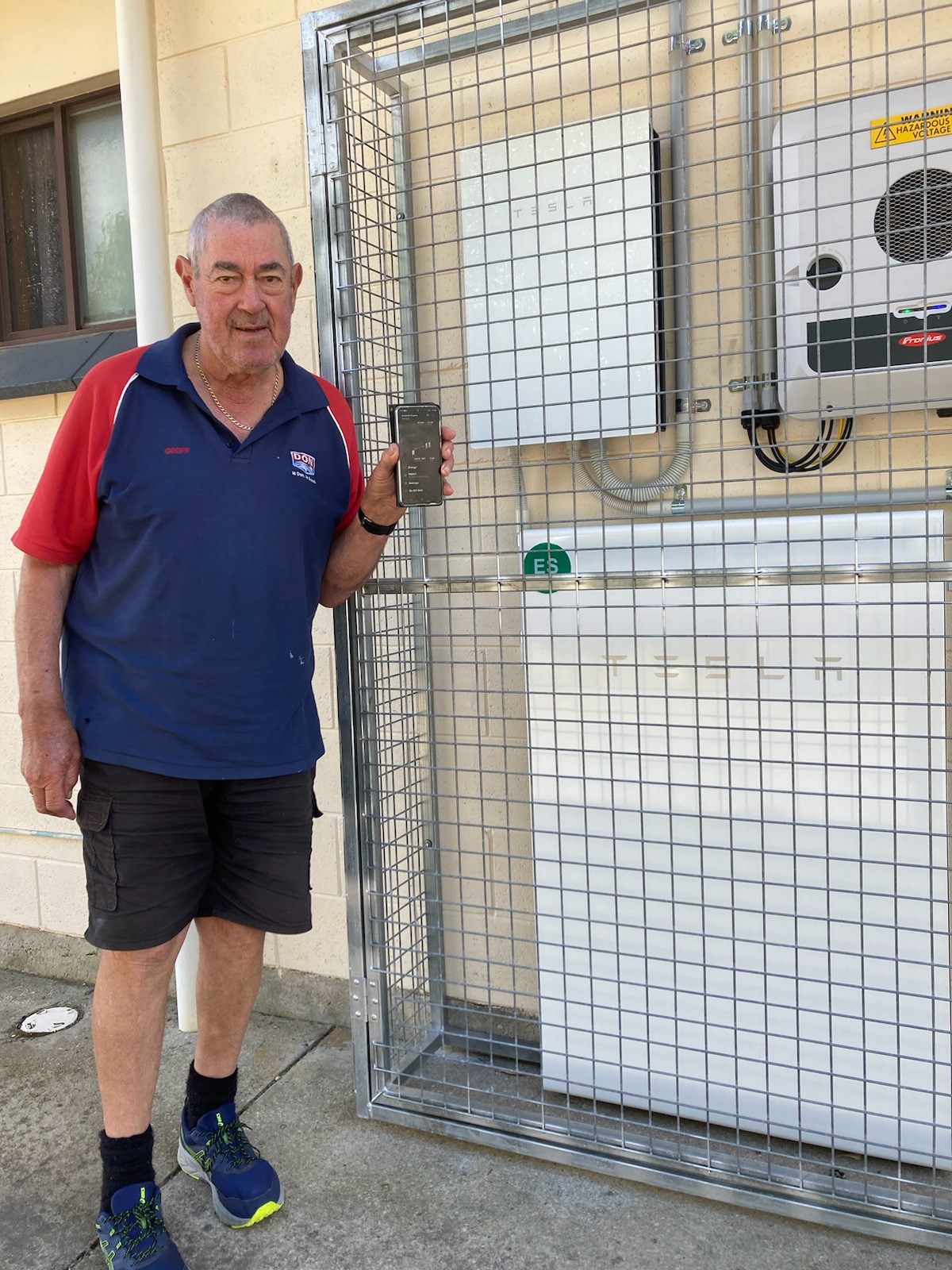 Geoff Hampel- Vice President of the Hardwicke Bay Progress Association with the new solar installation.