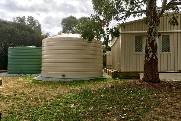 Tulka Progress association's newly installed rainwater tanks