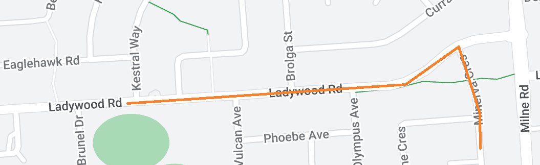 Ladywood Drive Modbury indicative map of works location
