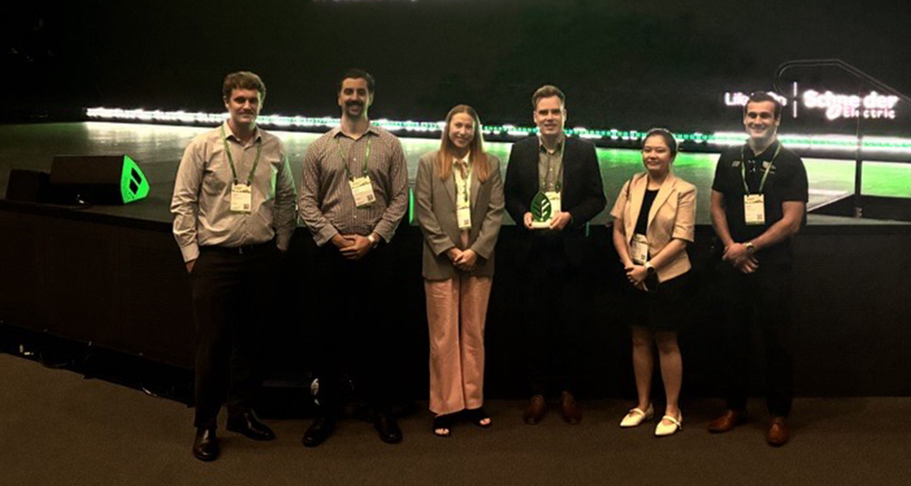 Accepting the award in Sydney was Senior Manager Enterprise Innovation James Brown, accompanied by Alberts Luks, Nicholas Karas, Sam Craft, Sheryl Mourin and Michael Brown.