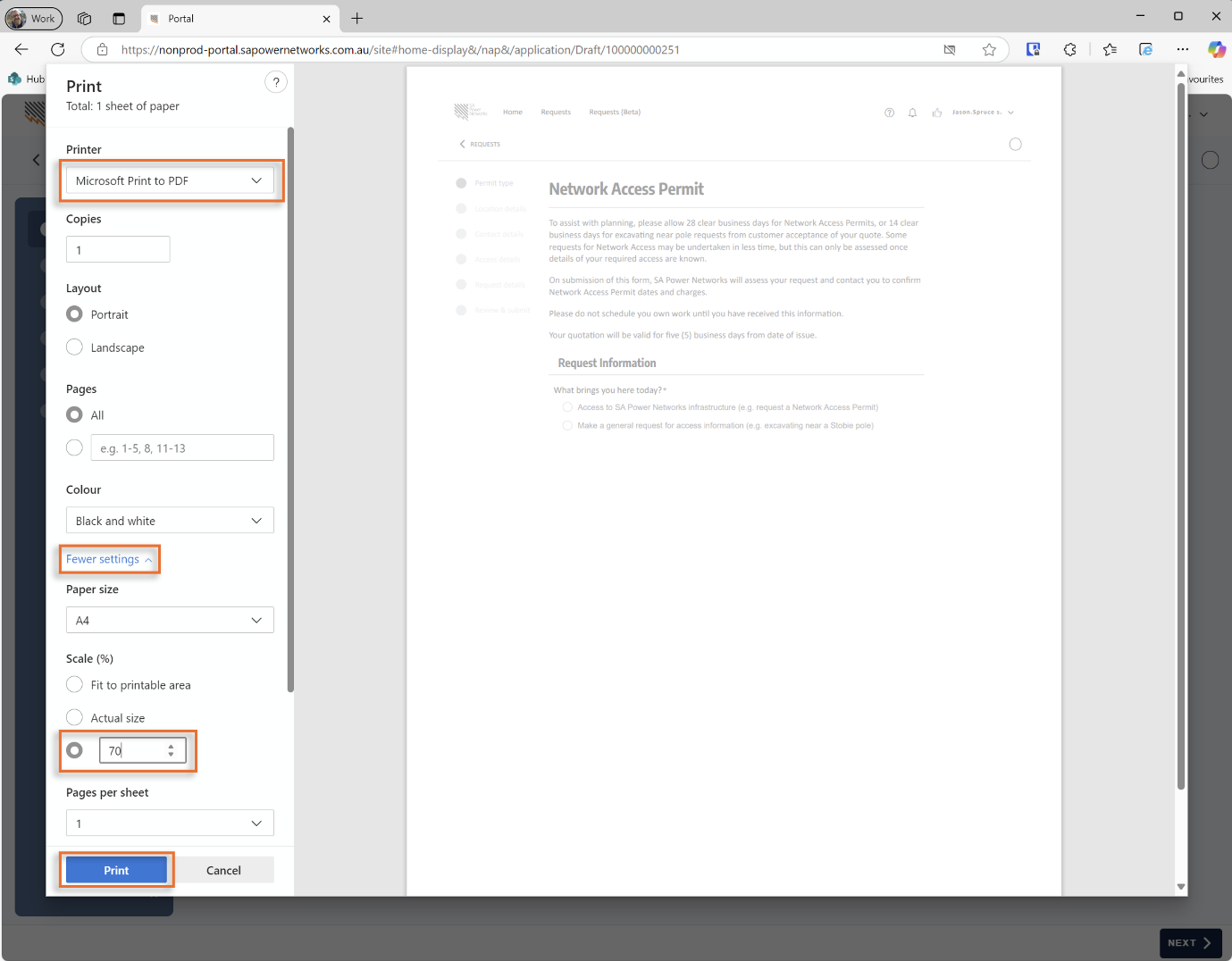 Print to pdf