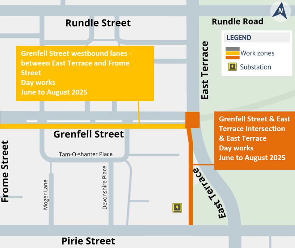 Indicative map of works on East Terrace