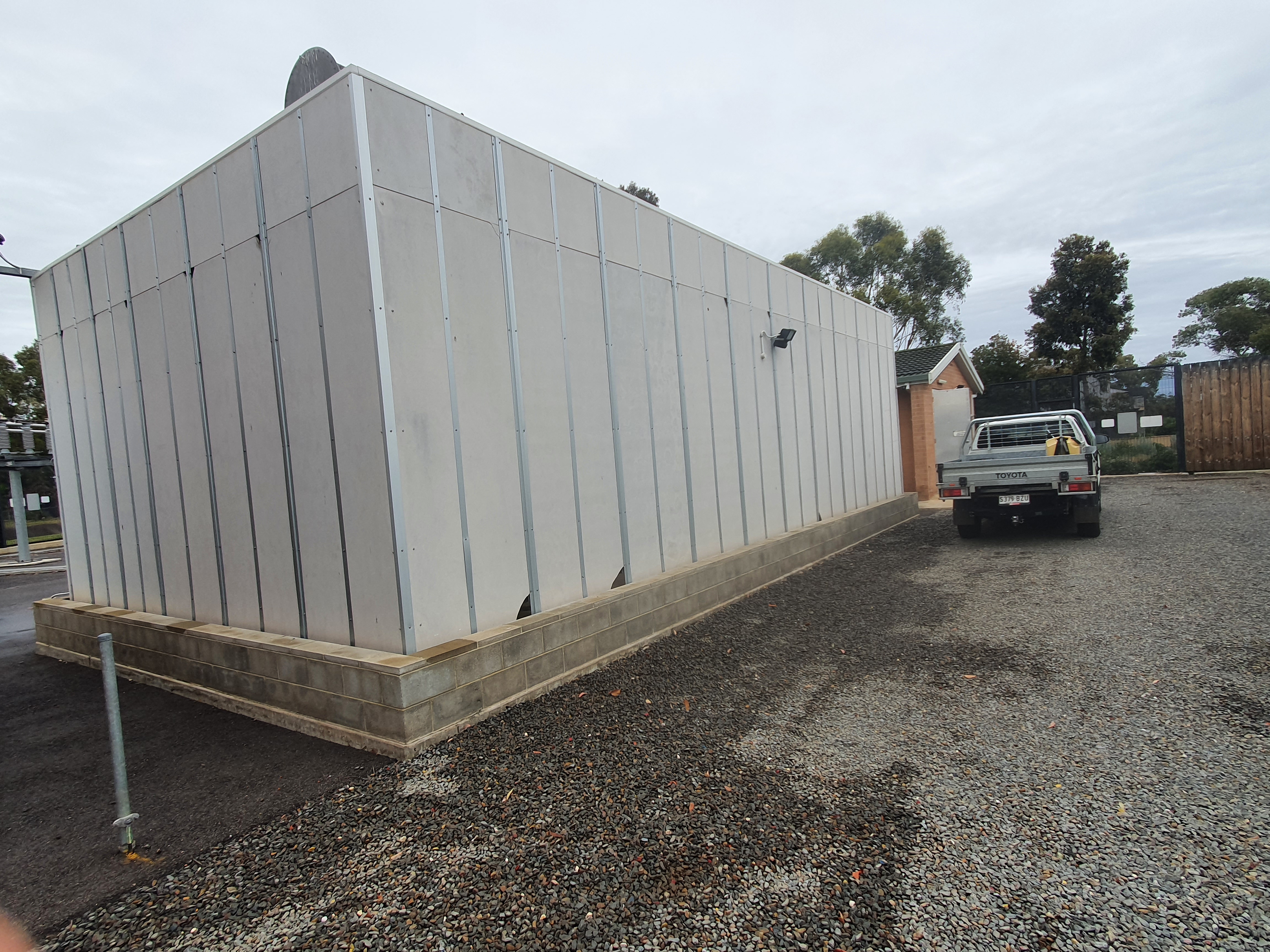 Glenelg Nth substation with a sound wall