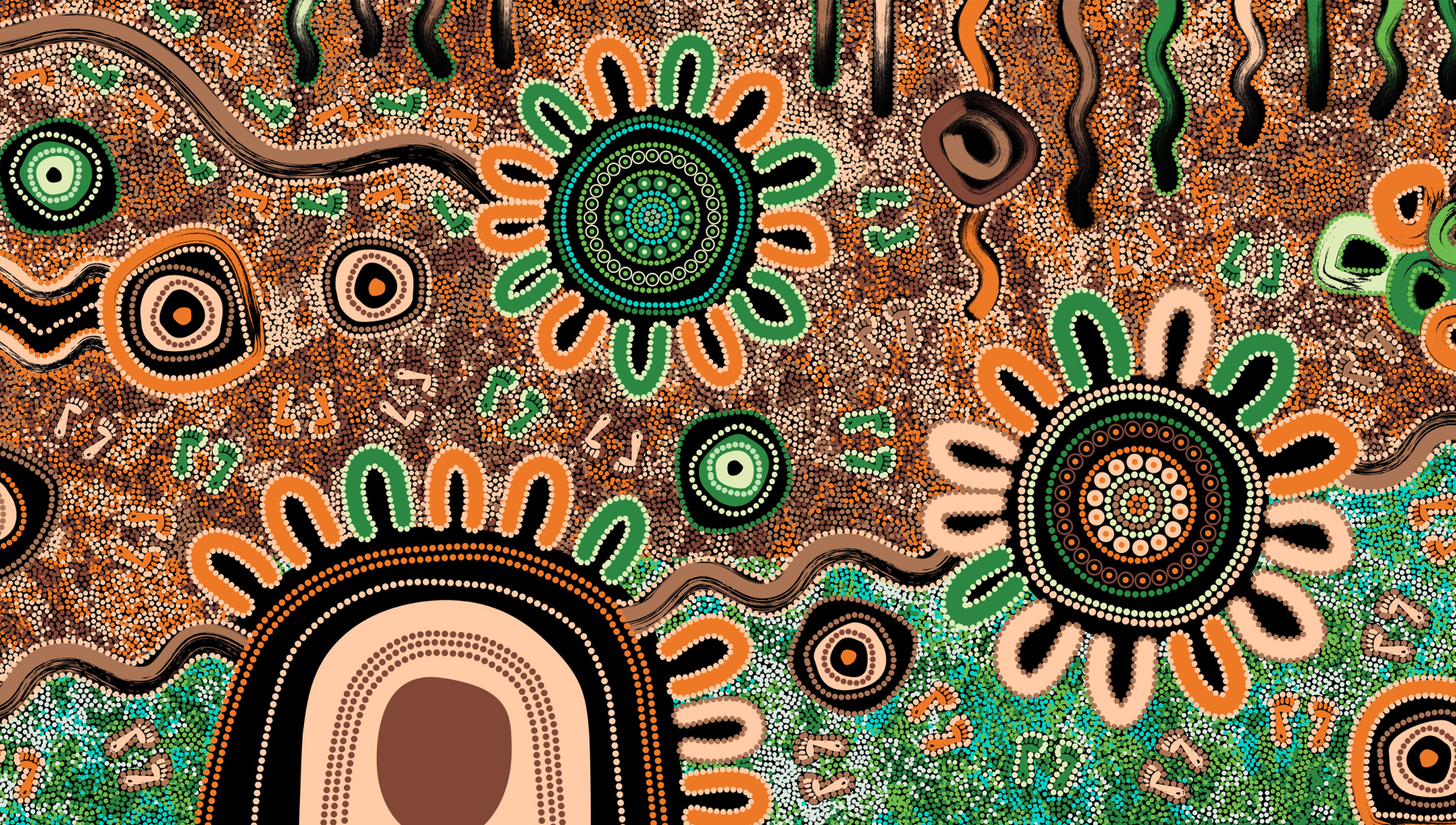 Artwork: Connection with Country, 2025 (SA Power Networks' Innovate RAP artwork by artists Kelly Taylor and T'Keya Ware.)