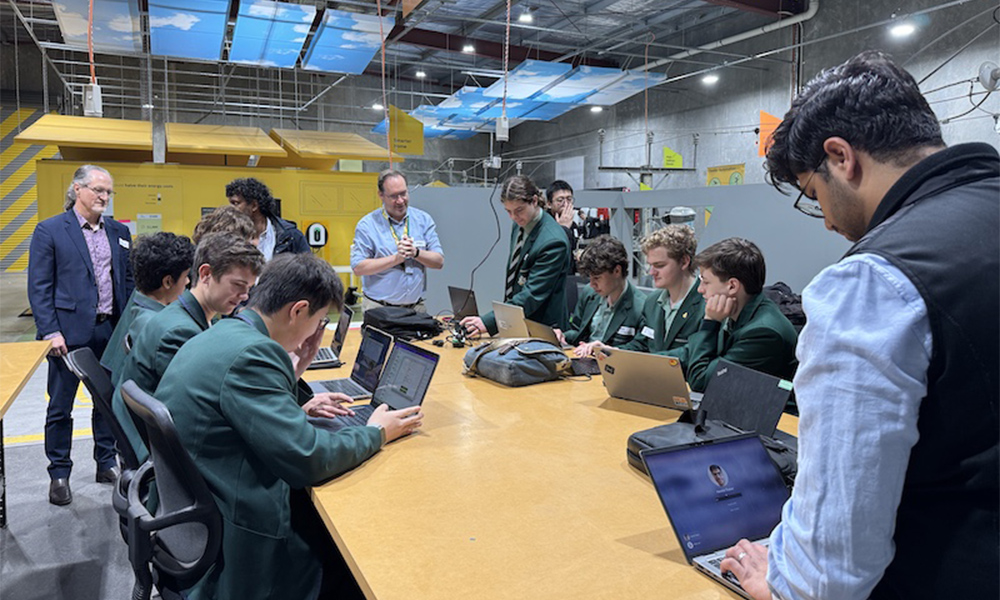Participants work on one of the challenges during the Power Up Challenge at SA Power NEtworks' Network Innovation Centre.