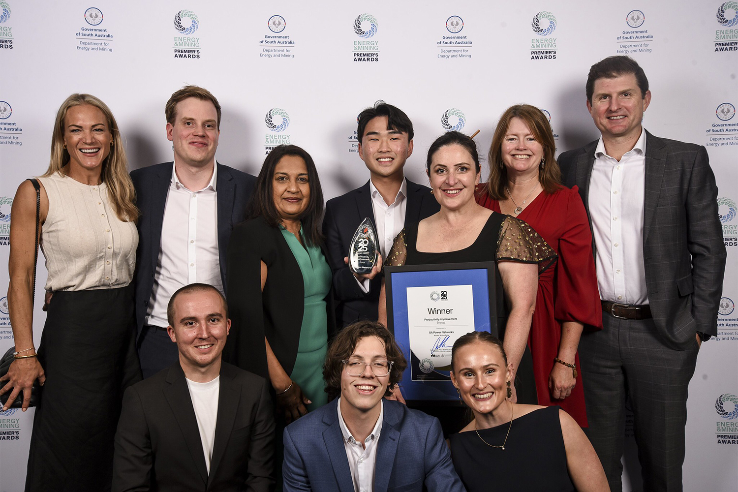 The SA Power Networks Team at the Premier's Award where the team accepted the award for Market Active Solar Program.