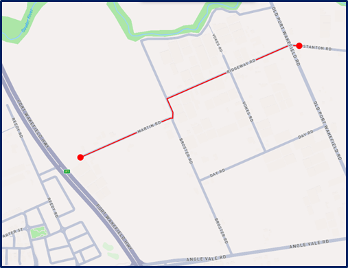 Map of works for powerline upgrades in Virginia