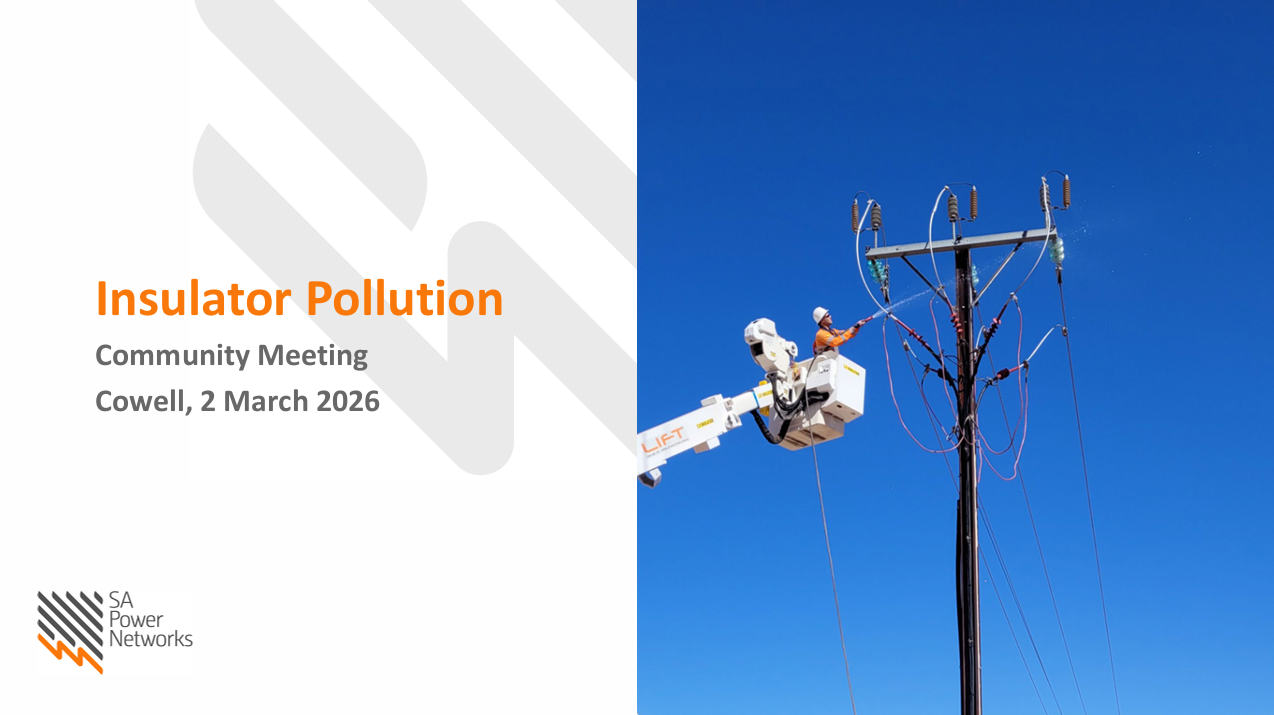 Insulator pollution Cowell community meeting 2026 presentation