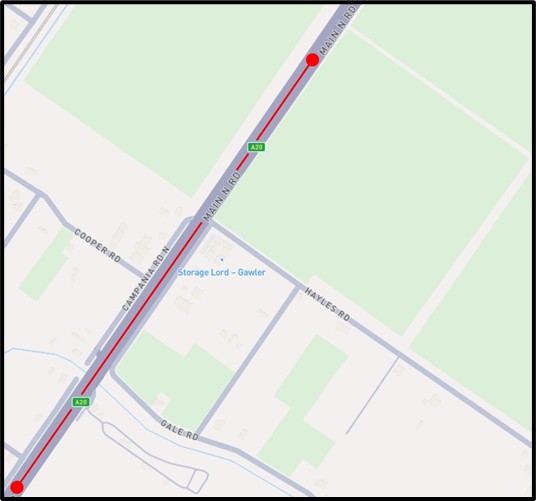 Map of works in the Uleybury area and surrounds.