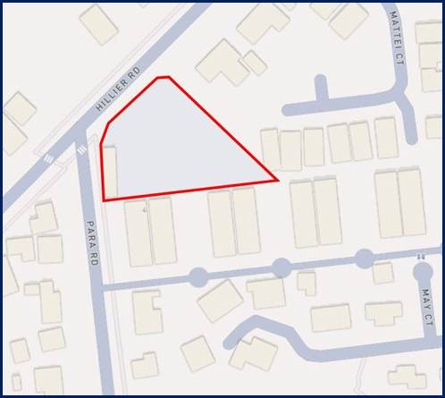 A map showing the indicative works area for Evanston Substation