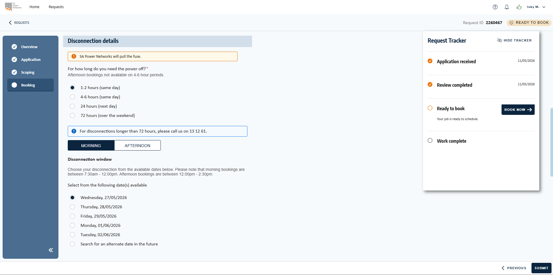 A screenshot from the new Portal showing the workflow.