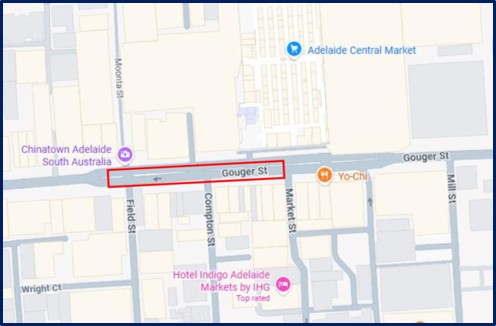 Gouger Street upgrades - map of works area