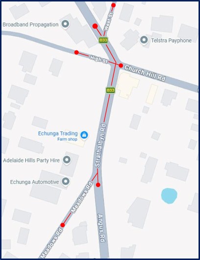 Echunga undergrounding powerlines Map of work location stage 3