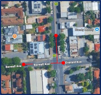 A map showing the indicative works area of Barwell Avenue and Everard Avenue in Keswick