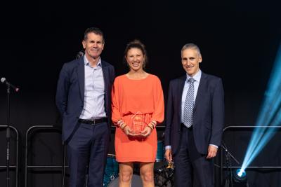 1st Year winner - Asha Bell with CEO Andrew Bills and COO Mark Vincent