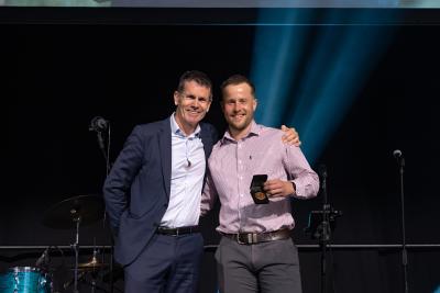 4th year winner and Playford Medallist - Brodee Williams with CEO Andrew Bills and COO Mark Vincent