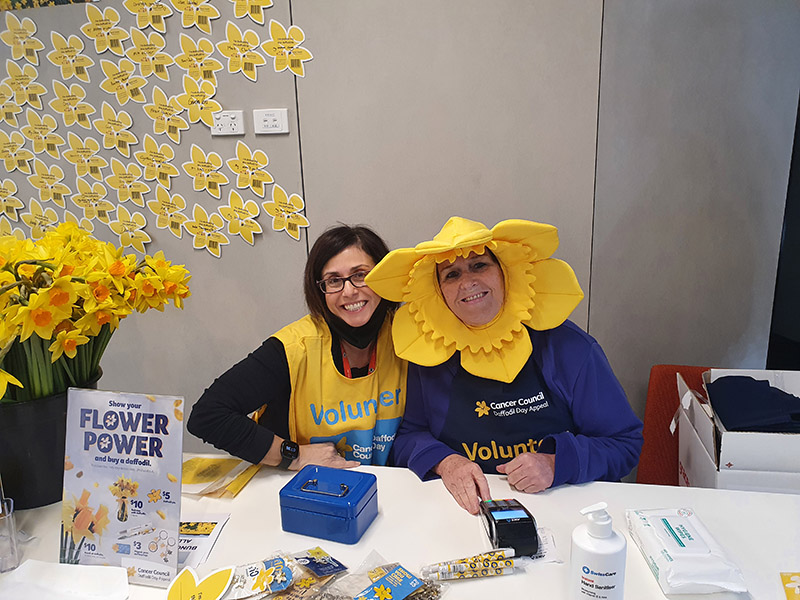 Staff celebrate Daffodil Day