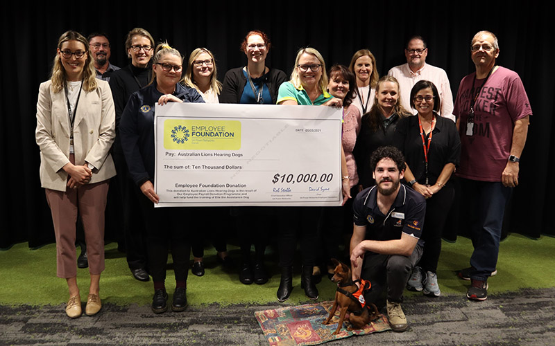Cheque presentation by SA Power Networks Employee Foundation to Australian Lions Hearing Dogs.