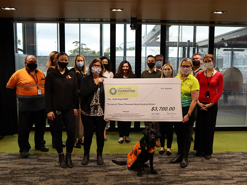 SA Power Networks Employee Foundation Cheque presentation to Guide Dogs SA-NT